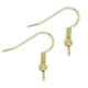 Stainless steel Fishook earwire 21mm Gold